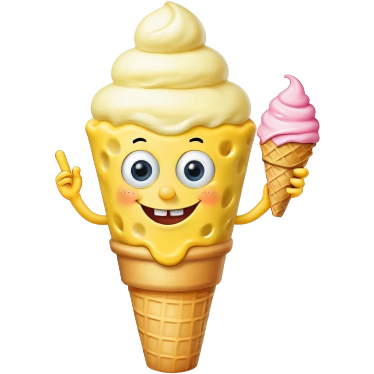 SpongeBob eating an ice cream cone emoji