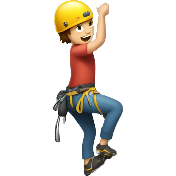 person rock climbing emoji