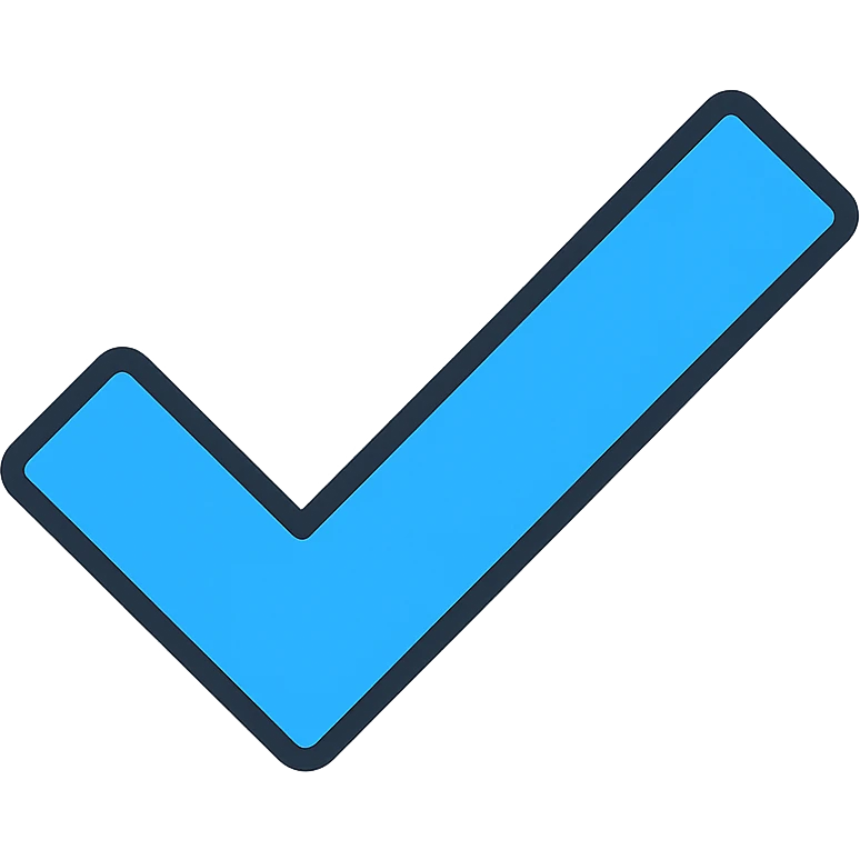 blue tick icon, simple, modern, suitable for verification badge emoji