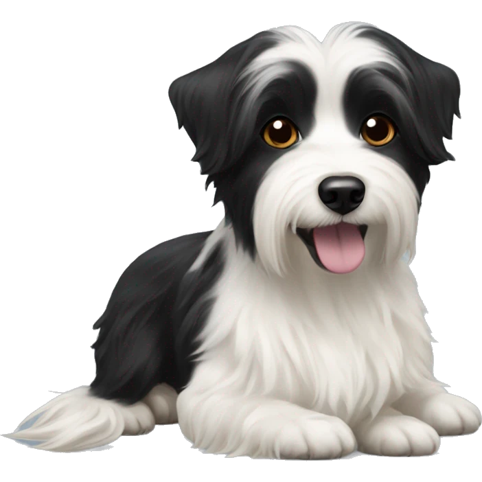 black & white havanese dog and carolina dog  emoji