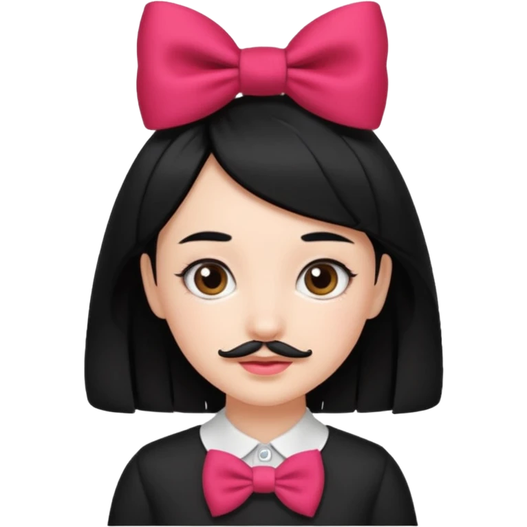 Adolf Hitler Like a girl hair with a bow  That he has black hair and a small mustache like Hitler  emoji