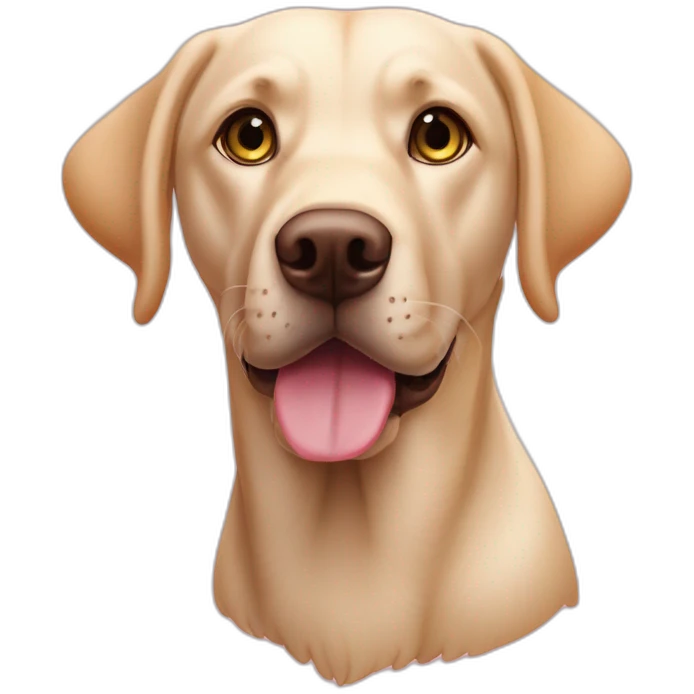 labrador roux aux yeux verts et truffe rose emoji