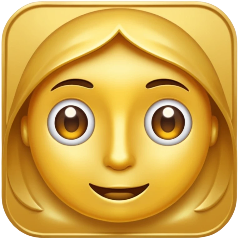 eine goldene schallpatte die ein cartoon gesicht drauf hat und lächelt emoji