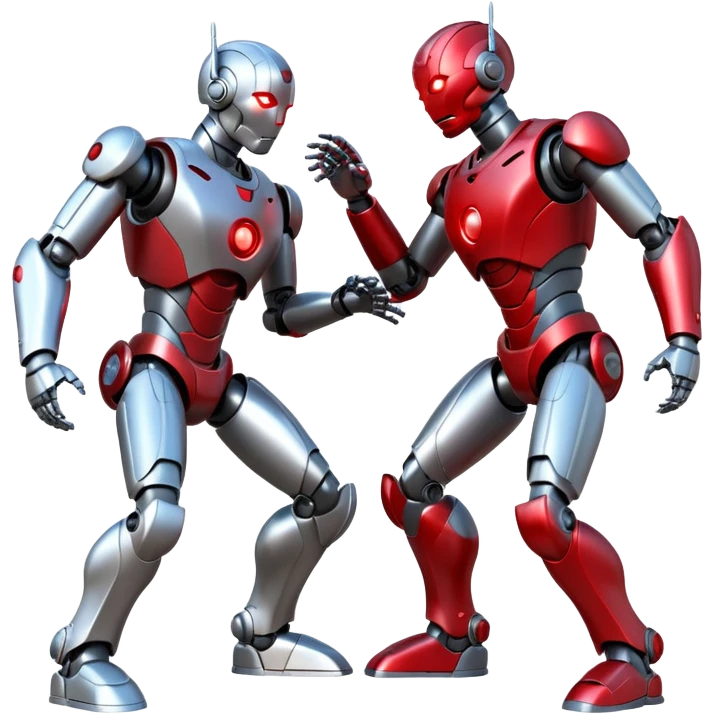robotic fight between two futuristic robots like ultron   emoji