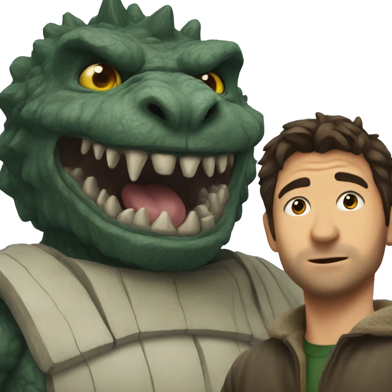 godzila face with human emoji