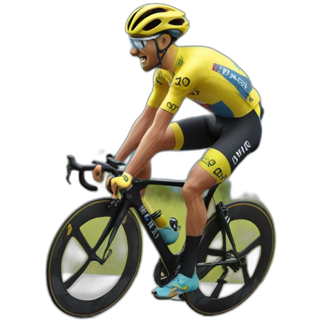 male pro cyclist wins on mountain top emoji