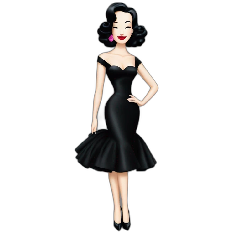 dita von teese wearing black balenciaga dress emoji