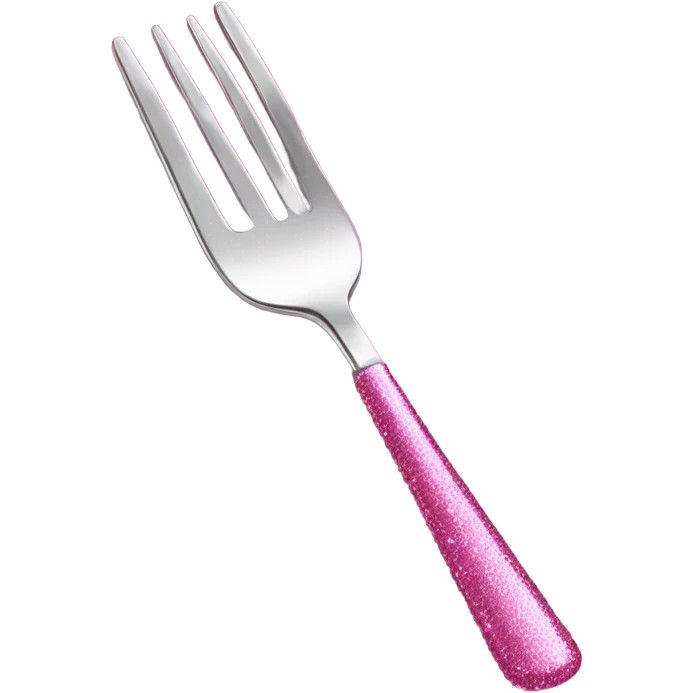 Pink kitchen fork with glitter  emoji