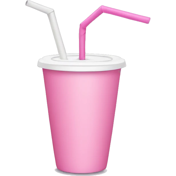 pink cup with straw emoji