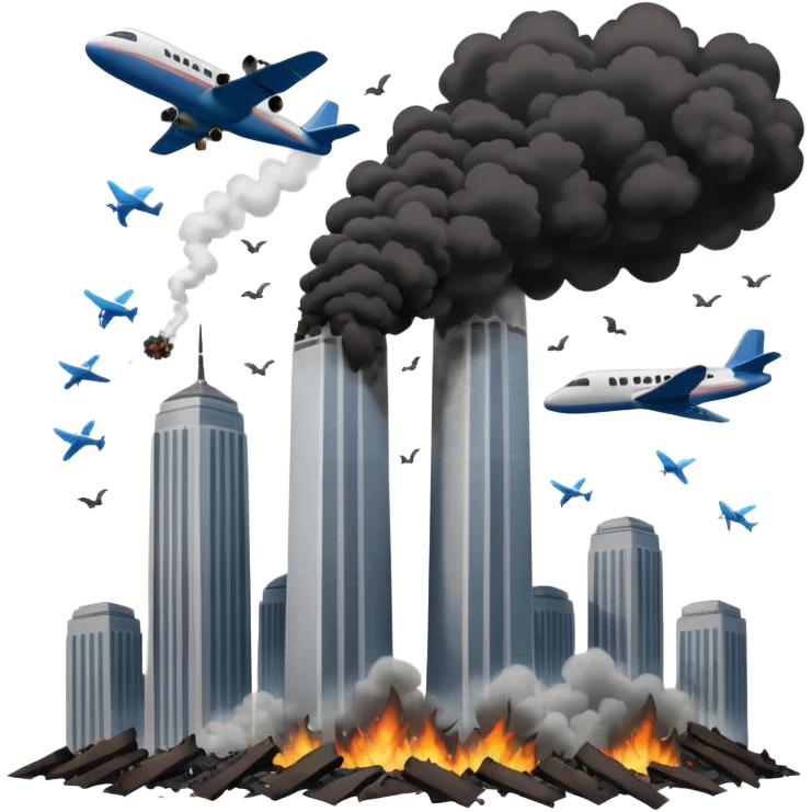 Twin towers plane crashing by 👳🏾‍♂️ emoji