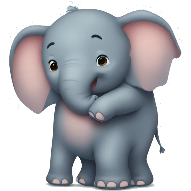 elephant and human hugging emoji