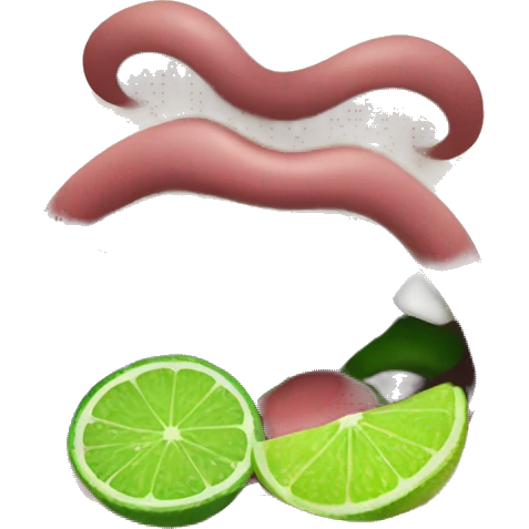 mouth with dark green lips biting into a lime with teeth showing emoji
