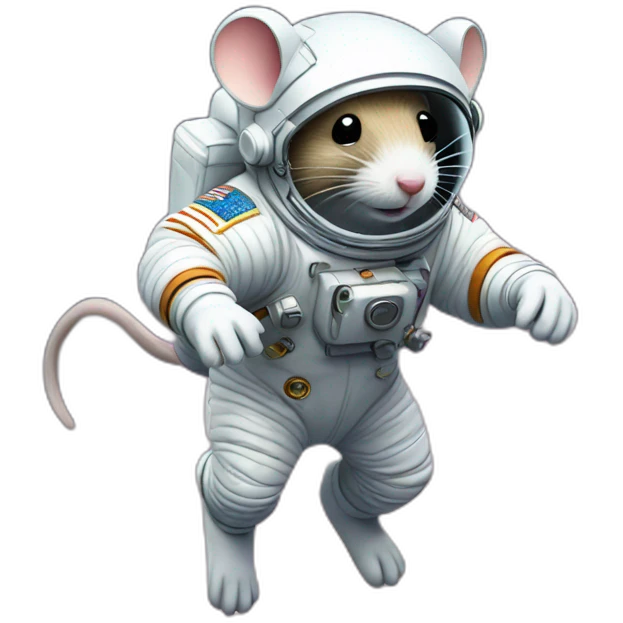 astronaut rat levitating emoji