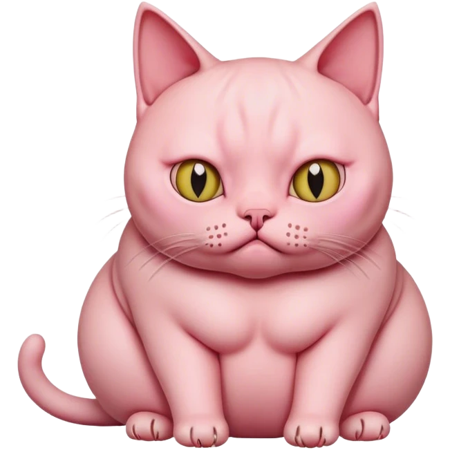 Fat cat without hair emoji
