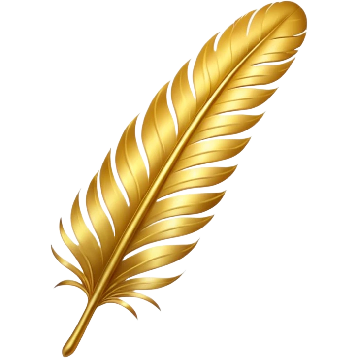 Create a golden feather emoji