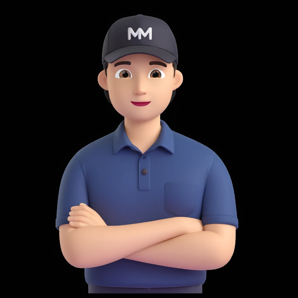 millennial start-up CEO wearing a cap and shirt, confident expression, modern style emoji