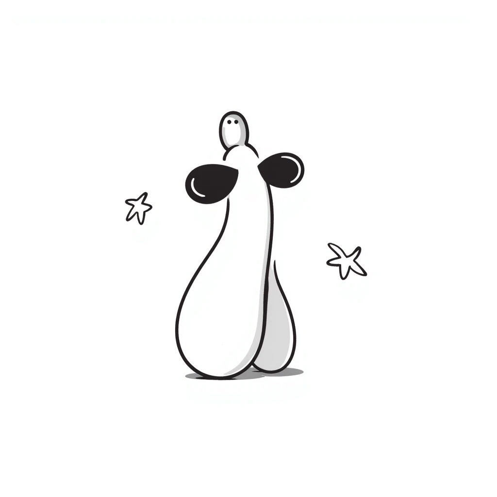 hand-drawn doodle style male penis emoji