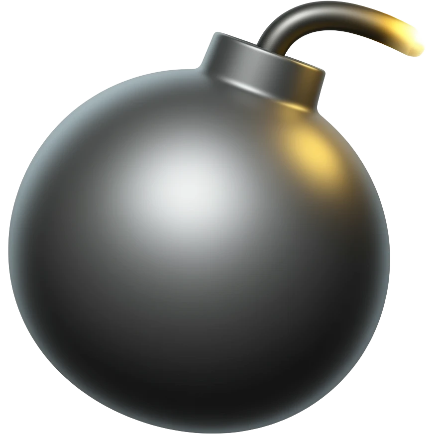 a bomb with a lit fuse emoji