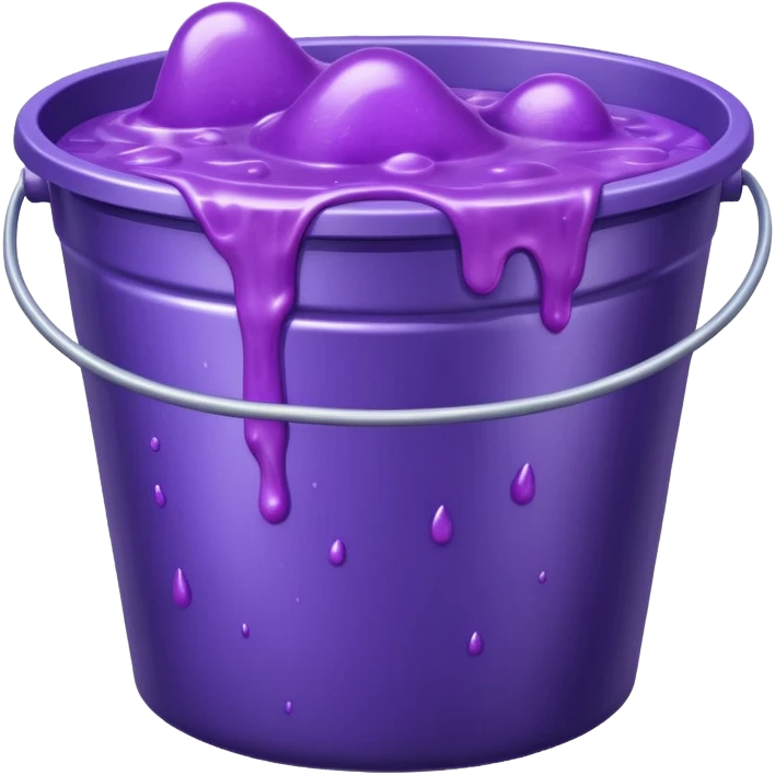 metal bucket overflowing with purple slime emoji