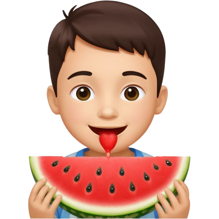 Fait un emojie de un gamin qui mange une pastèque emoji