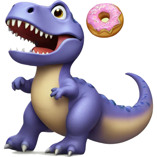 dinosaur eting donuts emoji