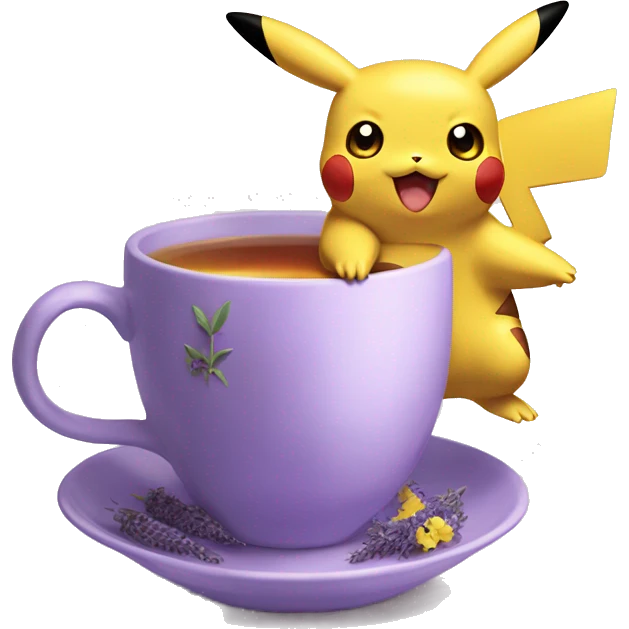 Pokémon Pikachu and Lavender Earl Grey Tea emoji