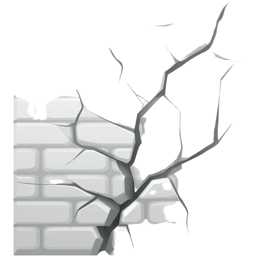 stylized vertical wall crack decal on a white bg emoji