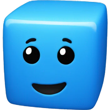 A blue cube with face emoji