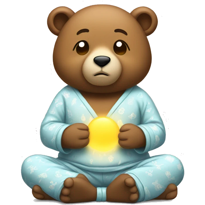 meditating bear wearing pajamas emoji