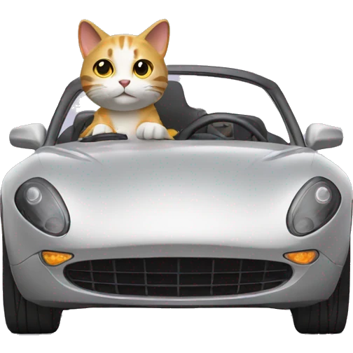 cat driving sport car emoji