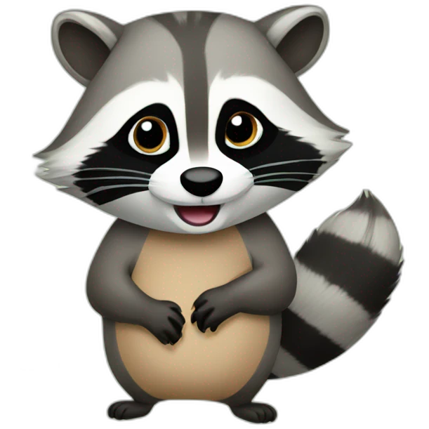 Raccoon with seeds emoji