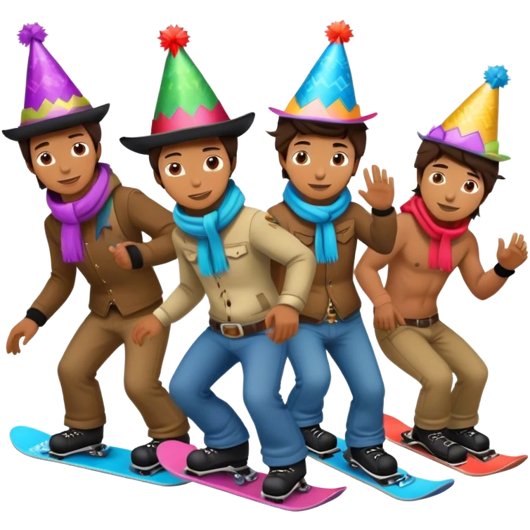 2 cowboys snowboard birthday party emoji