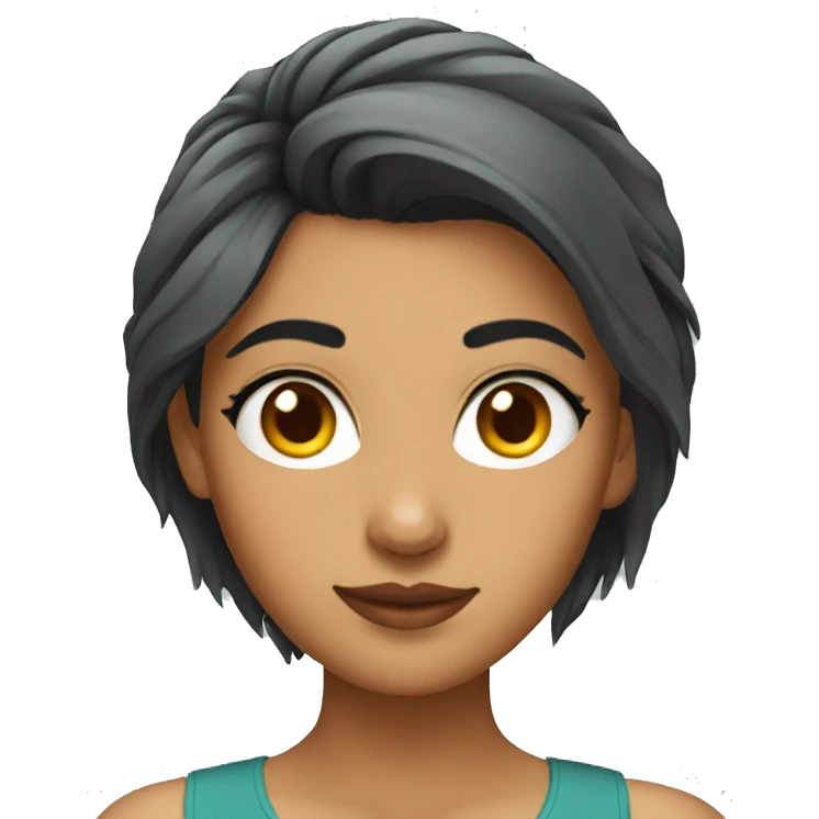 south asian girl with wolfcut hairstyle emoji