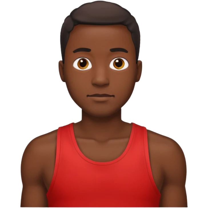 black guy red tank top emoji