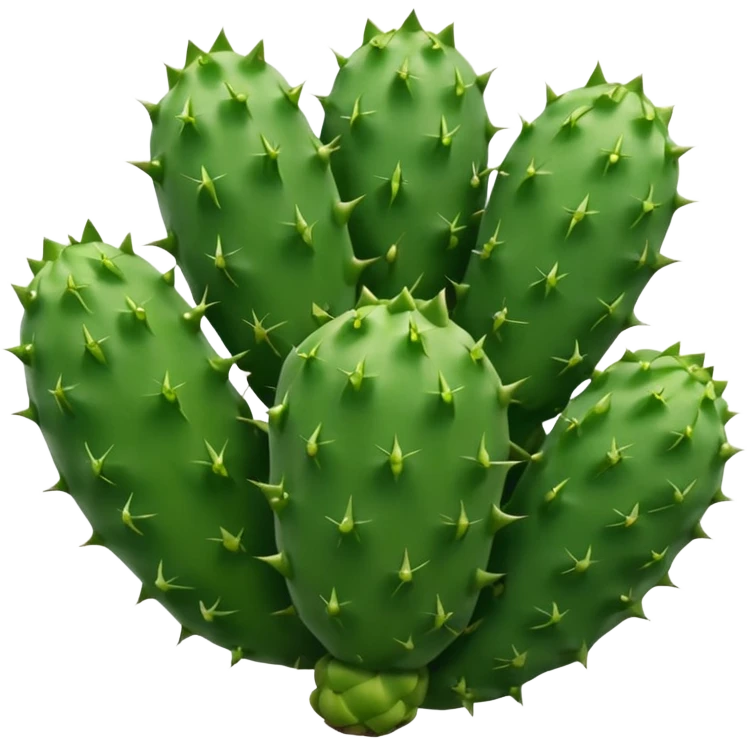Realistic emoji of a Mexican nopal, without thorns or spines, smooth green surface, juicy and fresh like the kind used for cooking in Mexico. emoji