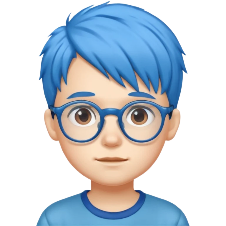 blue haired kid with glasses emoji
