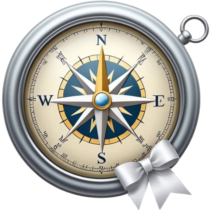 compass with white ribbon emoji