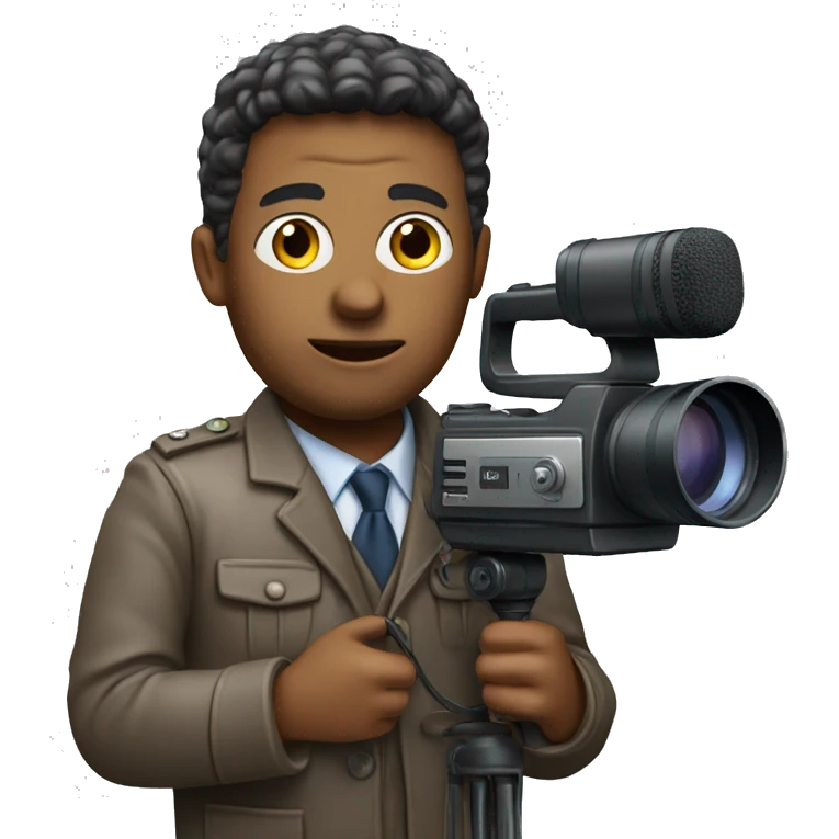 realistic journalist with camera and microphone  emoji