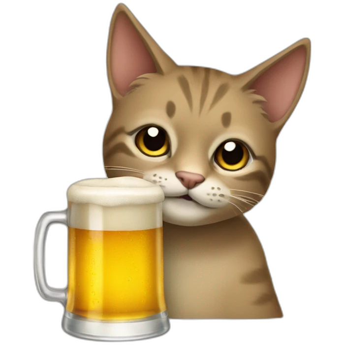 gato bebendo cerveja emoji