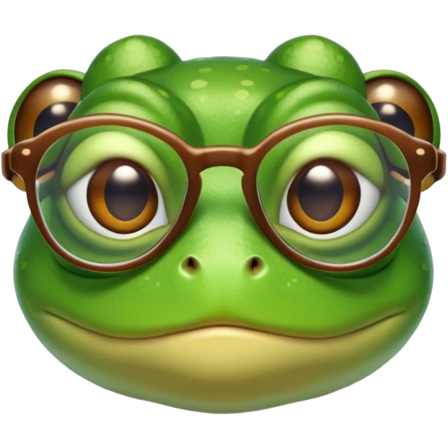 a frog with glasses  emoji