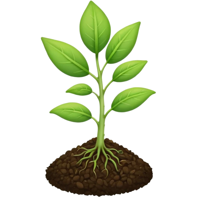 A tiny two leaf seedling coming out of a seed without any mud or gravel just a seed emoji