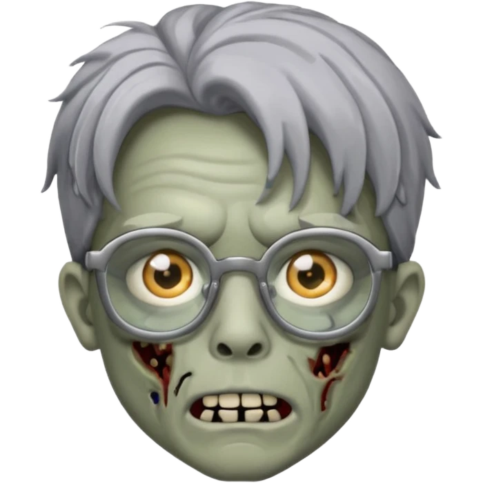 Boy zombie with semi freeform locks and glasses  emoji
