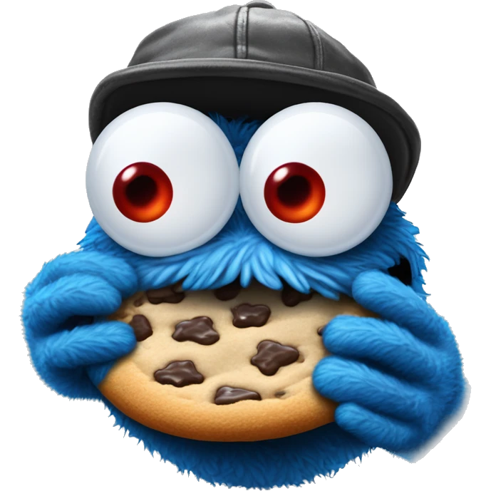Thug-Life Gangster-style Hood-version of Elmo:
Cookie Monster:
Blue, fuzzy, and always hungry for cookies, Cookie Monster is loveable and chaotic, with googly eyes that roll with excitement at the mere thought of his favorite treat. emoji