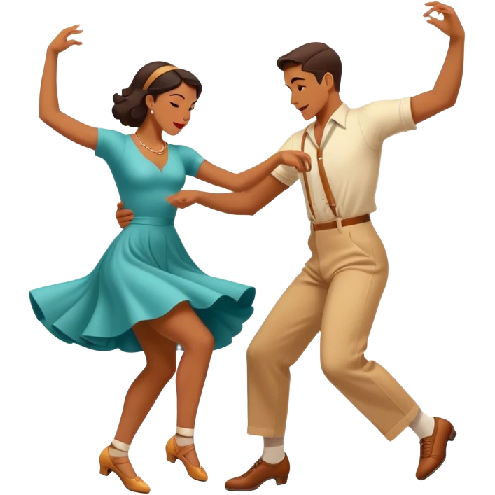 Swing out movement in Lindy hop emoji