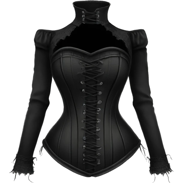 gothic black long sleeve corset emoji