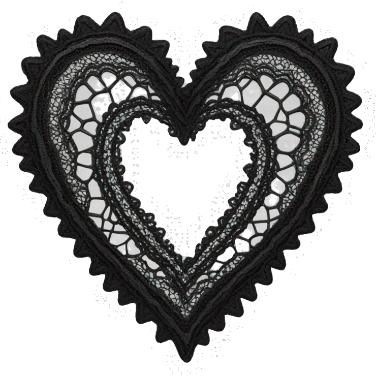 black lace heart emoji