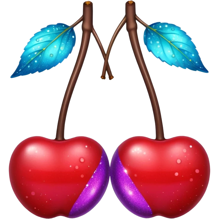 glitter purple and cian 2 cherrys emoji