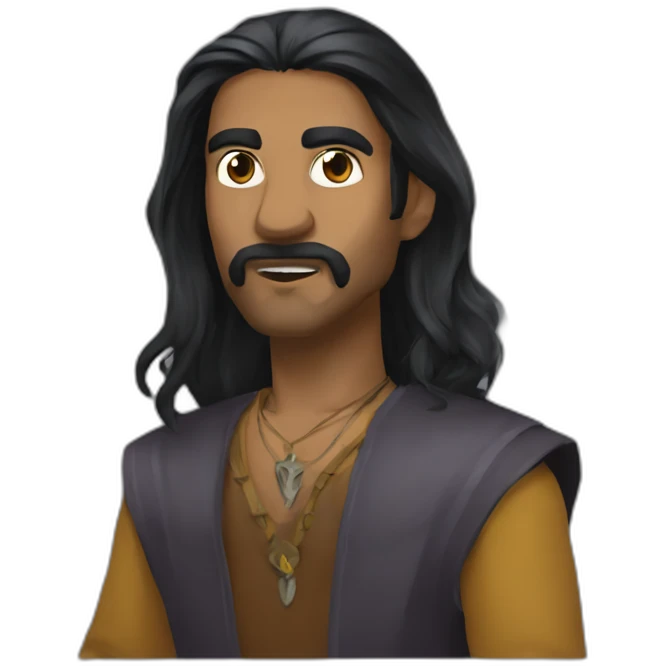 Sri Lankan dungeon master long dark hair  emoji