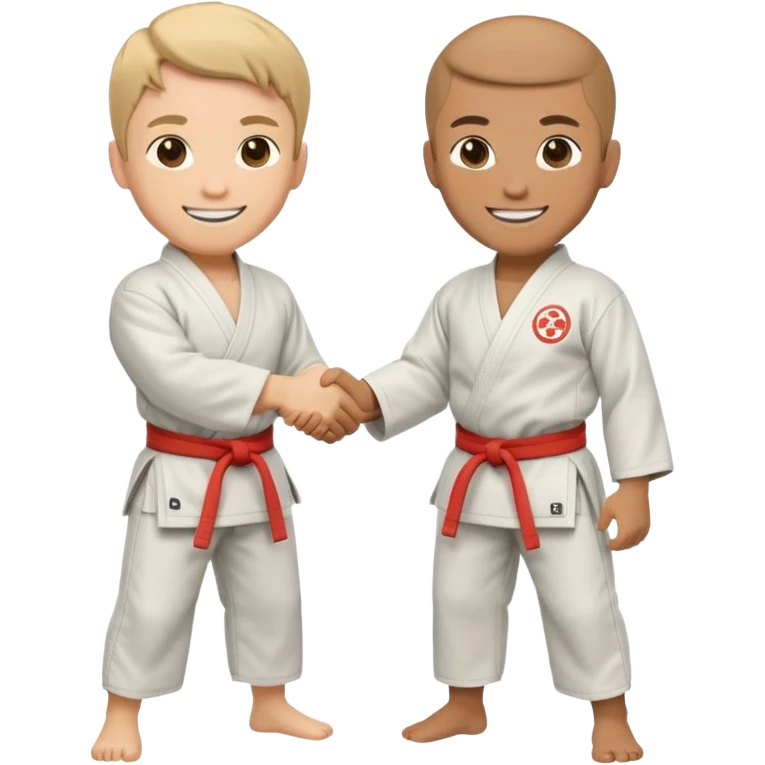 two martial artists shaking hands emoji