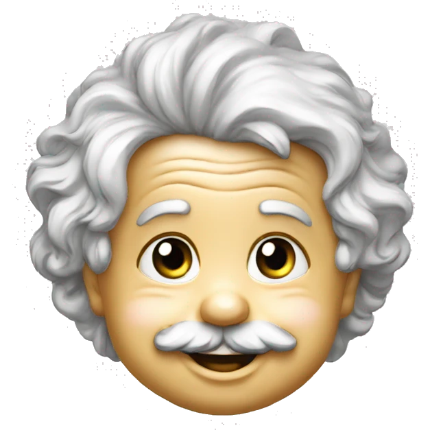 albert einstein happy baby face silver medal emoji